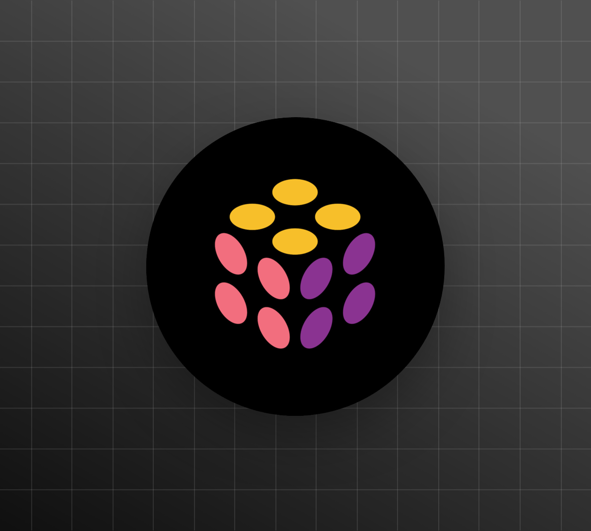 The Pulumi cube logo on a dark grid background